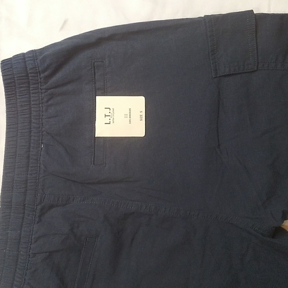 L.T.J. Letters to Juliet Navy Linen High Waist Cargo Drawstring Joggers Sz S NWT - Picture 7 of 7
